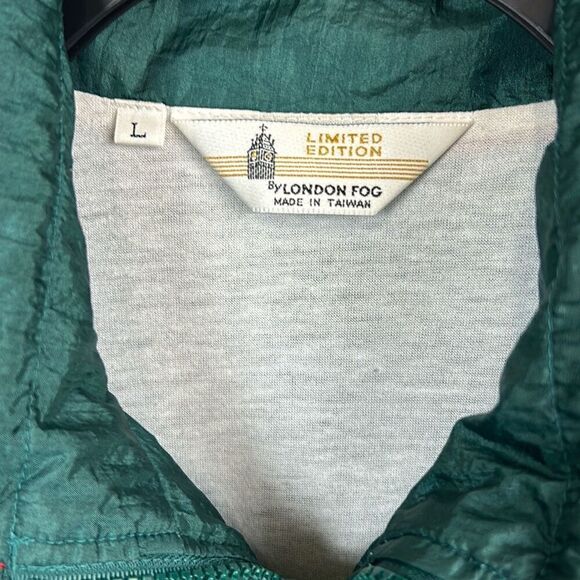 Vtg London Fog Windbreaker Jacket Sz Large Red Blue Plaid Patterns 80s 90s Track - Picture 4 of 11